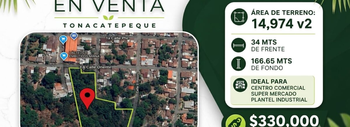 Terreno en venta Tonacatepeque