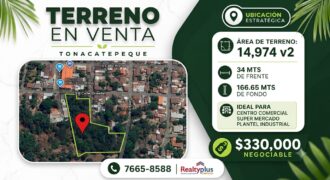 Terreno en venta Tonacatepeque
