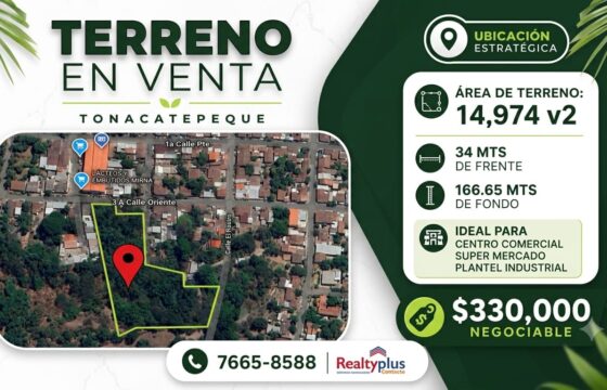 Terreno en venta Tonacatepeque