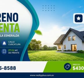 Terreno en venta Antiguo Cuscatlán
